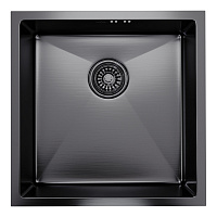 Мойка для кухни Mixline Pro 45х45х20 см врезная с сифоном сталь графит (547226)