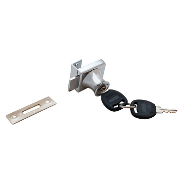 Замок мебельный Trodos 804 38 мм для стекла (хром) 2 ключа