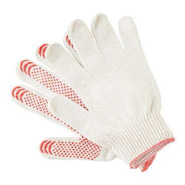 Перчатки х/б 6 нитей с ПВХ покрытием Петрович белые 10 (XL)