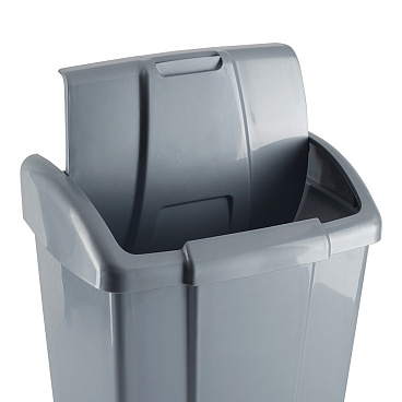 Контейнер для мусора Martika Форте с крышкой 13 л пластик серебристый