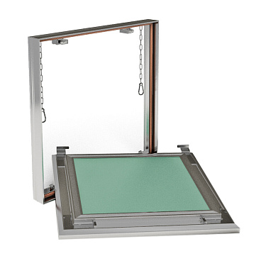 Люк ревизионный под плитку Хаммер Гиппократ-П алюминиевый 400х400 мм скрытый нажимной