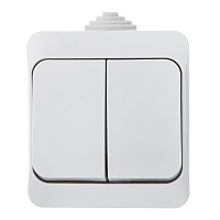 Выключатель Systeme Electric Этюд двухклавишный накладной серый (BA10-042C)