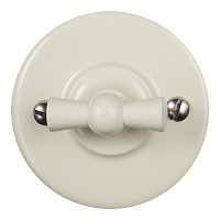 Выключатель Bironi Лизетта двухклавишный накладной слоновая кость ретро (B1-202-211)