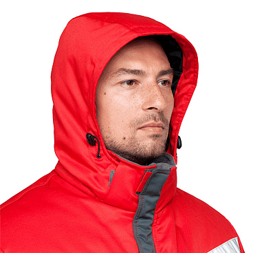 Костюм рабочий мужской утепленный ГК Спецобъединение КМ-10 52-54 рост 182-188 см серо-черный/красный