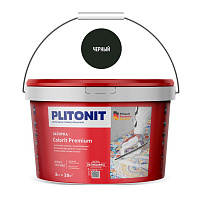Затирка цементная эластичная Plitonit Colorit Premium черная ведро 2 кг