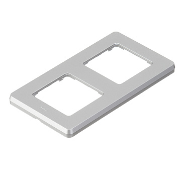 Рамка Legrand Inspiria двухместная алюминий (673942)