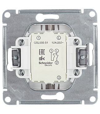 Выключатель Systeme Electric Glossa двухклавишный встраиваемый титан (GSL000451)