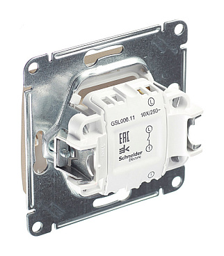 Выключатель Systeme Electric Glossa одноклавишный встраиваемый титан (GSL000411)