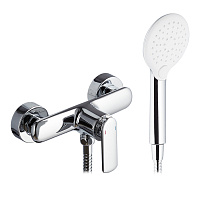 Смеситель для душа без излива Lavelly Vertex хром/белый с лейкой однорычажный (673096)