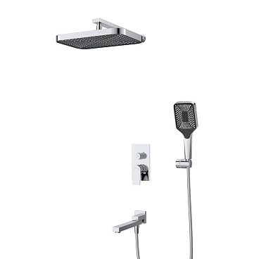 Душевая система BelBagno Due встраиваемая с верхним душем с лейкой с изливом хром (DUE-VDSET-CRM)
