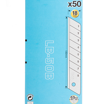 Лезвие для ножа Olfa 18 мм прямое (50 шт.)
