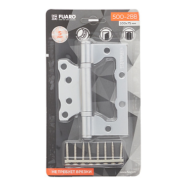 Петля Fuaro бабочка универсальная неразъемная 100х75 мм перламутровый хром