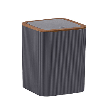 Ведро для мусора Fixsen Fog Gray с крышкой 5 л пластик серое