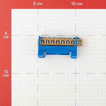 Шина нулевая изолятор Стойка на DIN-рейку EKF PROxima 6х9 мм 8 отверстий синяя (sn0-63-8-sb-r)