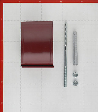 Кронштейн хомут труб Grand Line металлический на кирпичную стену d90 мм красное вино RAL 3005 с крепежом