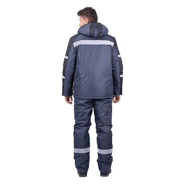 Костюм рабочий мужской утепленный ГК Спецобъединение Роуд 44-46 рост 158-164 см темно-серый/черный