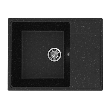 Мойка для кухни Ulgran Practik 65х50х20 см врезная с крылом искусственный камень черный оникс