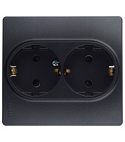 Розетка Legrand Etika встраиваемая антрацит со шторками (672633)