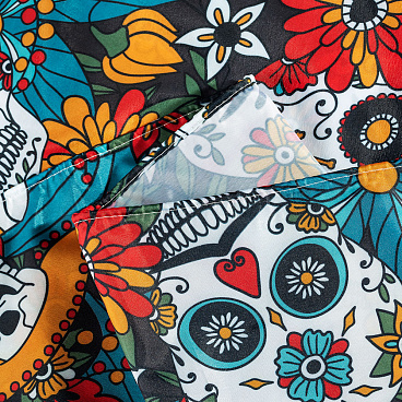 Штора для ванны Moroshka Los Muertos 1800х2000 мм полиэстер красная/синяя (T690-2)