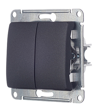 Выключатель Systeme Electric Glossa двухклавишный встраиваемый антрацит (GSL000751)