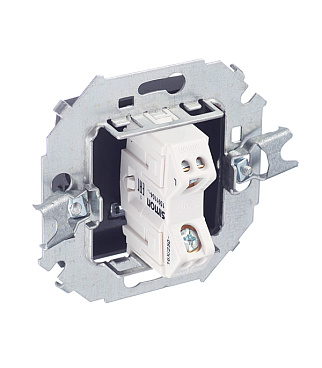 Выключатель Simon 15 одноклавишный встраиваемый графит с подсветкой (1591104-038)