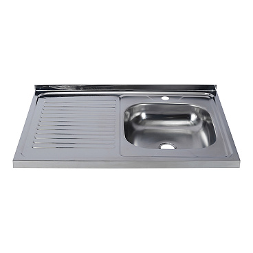 Мойка для кухни Ukinox Nord 80х60х13 см накладная с крылом сталь (Nr 800х600 0,4 R)