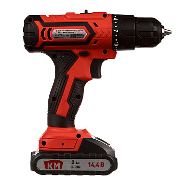 Дрель-шуруповерт аккумуляторная КМ 14,4 В 2 Ач Li-Ion 1 АКБ и ЗУ (CD-141)
