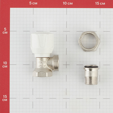 Клапан термостатический угловой Stout 1/2 НР(ш) х 1/2 ВР(г) для радиатора (SVR-2102-000015)