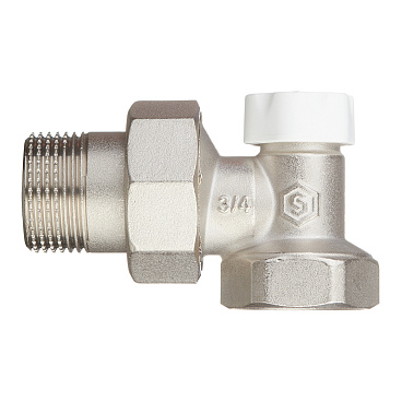 Клапан запорный угловой Stout 3/4 НР(ш) х 3/4 ВР(г) для радиатора (SVL-1156-000020)
