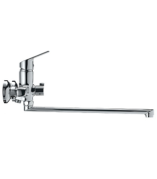 Смеситель для ванны Milardo Nelson хром однорычажный с длинным изливом с лейкой (NELSBLCM10)