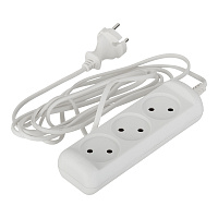 Удлинитель Эра 3 розетки 3 м ШВВП 2х0,75 кв.мм 6 А 1,3 кВт белый (Б0035748)