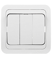 Выключатель Makel Mimoza трехклавишный встраиваемый белый (12091)