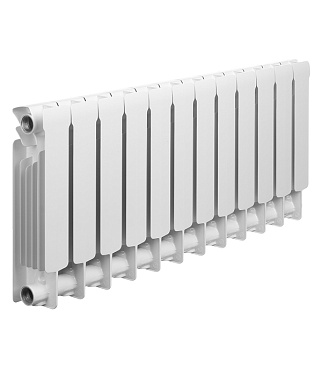 Радиатор биметаллический Rifar Base 350 мм 12 секций 1" боковое подключение белый