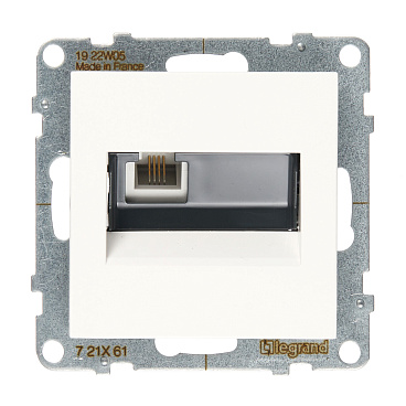 Розетка телефонная Legrand Suno встраиваемая белая RJ11 (721161)