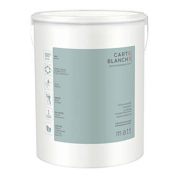 Краска моющаяся Carte Blanche Matt база А белая 4 л