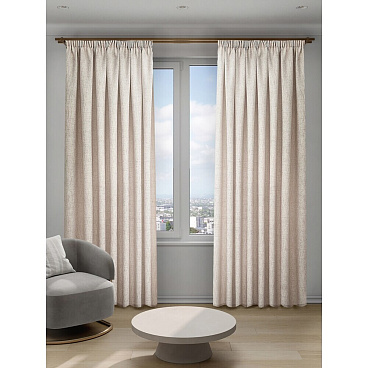 Штора рогожка бежевая 200х280 см Decofest Лина (153.765)