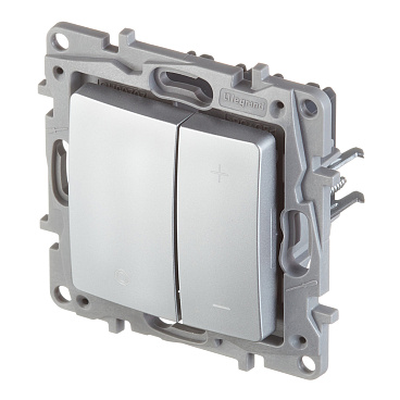 Диммер Legrand Etika двухклавишный встраиваемый алюминий нажимной (672418)