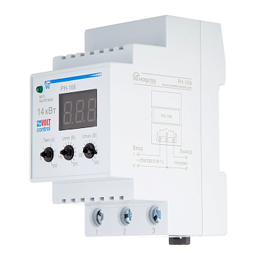 Реле напряжения модульное Новатек РН-106 220 В 60 А тип AC 1P+N