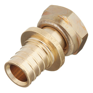 Соединитель прямой Stout 20 мм х 1/2 ВР(г) с накидной гайкой латунный (SFA-0019-002012)