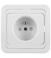 Розетка Makel Mimoza встраиваемая белая UPS со шторками (12053)