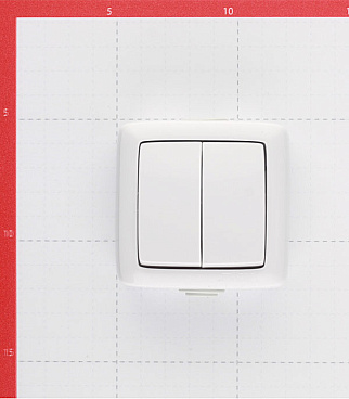 Выключатель Hegel Alfa двухклавишный накладной белый (ВА10-251)