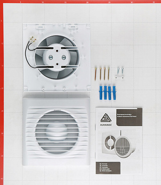 Вентилятор осевой Auramax Optima 150х150 мм d100 мм белый