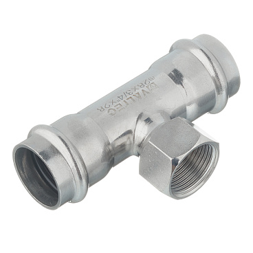 Тройник Valtec (VTi.932.I.280528) 28 мм х 3/4 ВР(г) х 28 мм нержавеющая сталь
