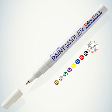 Маркер лаковый MunHwa Extra Fine белый грифель 1 мм