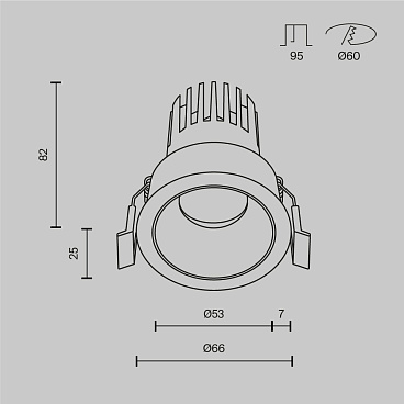 Встраиваемый светильник Technical DL123-10W-3K-W
