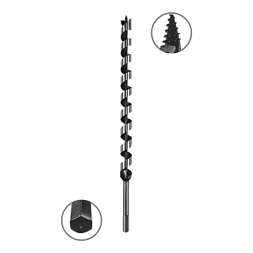 Сверло по дереву винтовое Vira 24х460 мм (552047)