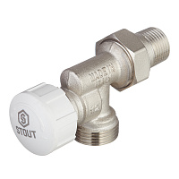 Клапан термостатический угловой Stout 1/2 ВР(г) х 3/4 НР(ш) ЕК для радиатора (SVT-0005-100015)