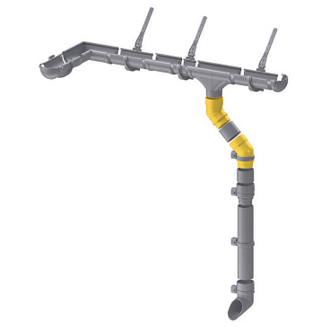 Колено трубы Docke Premium пластиковое d85 мм 45° пломбир RAL 9003