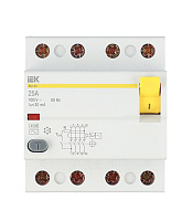 УЗО IEK Karat ВД1-63 25А 3P+N тип AC 30 мА 4,5 кА (MDV10-4-025-030)