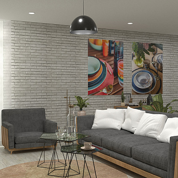 Искусственный камень Monte Alba Лофт белый (64 шт.=1,04 кв.м)